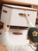 5pcs Foldable Fabric Storage Boxes, Linen Texture Organizer Bins With Zipper And Handles, Large Capacity Suitable For Clothes, Bedding And Wardrobe